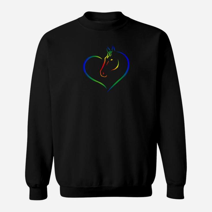 Neonkontur Drachen in Herzform Unisex Sweatshirt, Moderne Neon Grafik