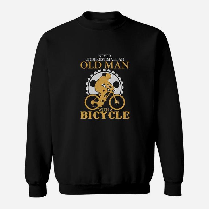 Never Underestimate An Old Man With A Bicycle Sweat Shirt