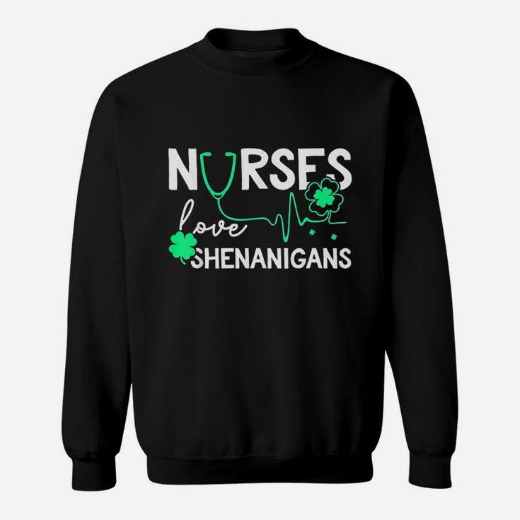 Nurses Love Shenanigans Funny St Patricks Day Sweat Shirt