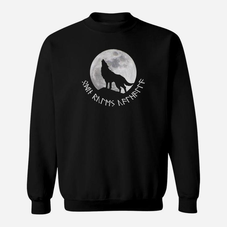 Odin Herrscht Über Valhalla Heulender Wolf Nordische Runen Sweatshirt