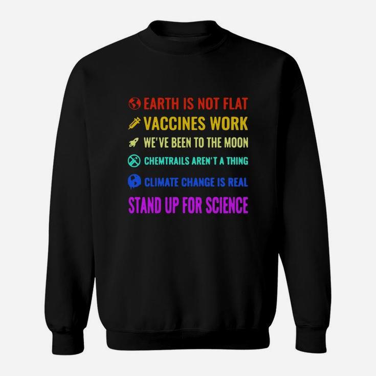 Official Lgbt Earth Is Not Flat Vaccines Work We ‘ve Been To The Moon Sweatshirt