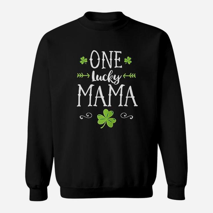One Lucky Mama St Patricks Day Mom Shamrock Sweat Shirt