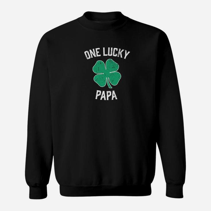 One Lucky Papa Irish Shamrock St Patricks Day Sweat Shirt