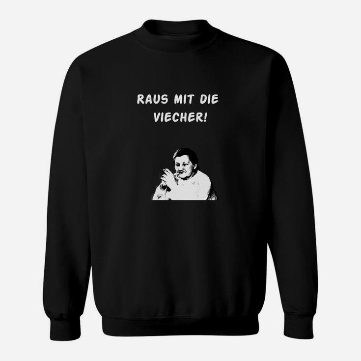 Optimierter Produkttitel: Schwarzes Sweatshirt 'Raus mit die Viecher!', Lustiges Unisex Tee