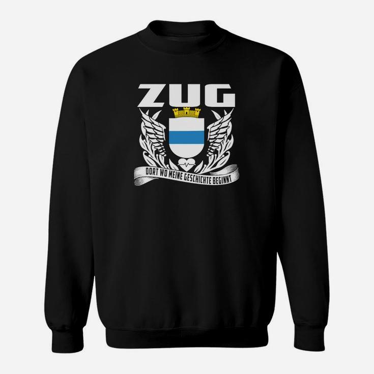 Patriotisches Zug Sweatshirt mit Wappen-Spruch für Eisenbahnfans