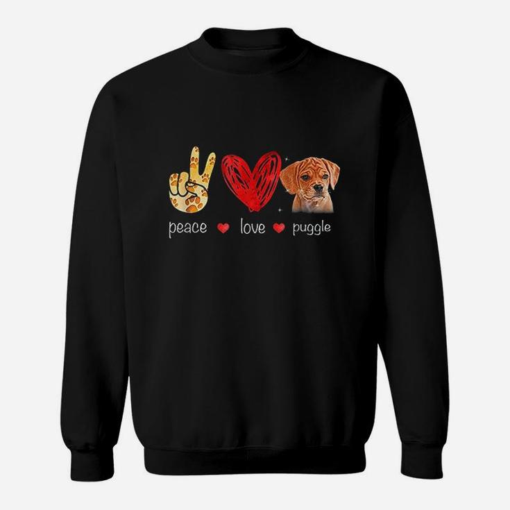 Peace Love Puggle Dogs Sweat Shirt