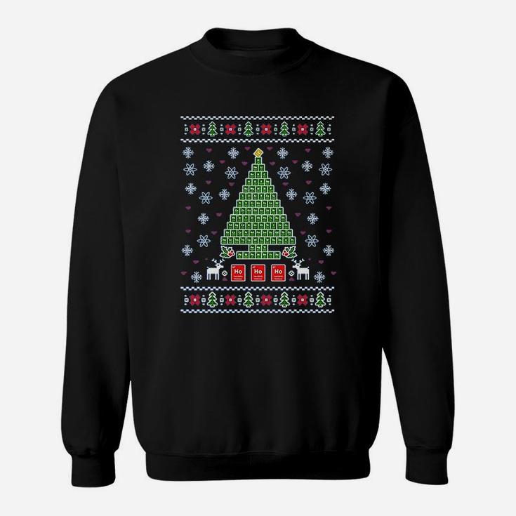 Periodic Tree Table Of Elements Science Ugly Christmas Sweat Shirt