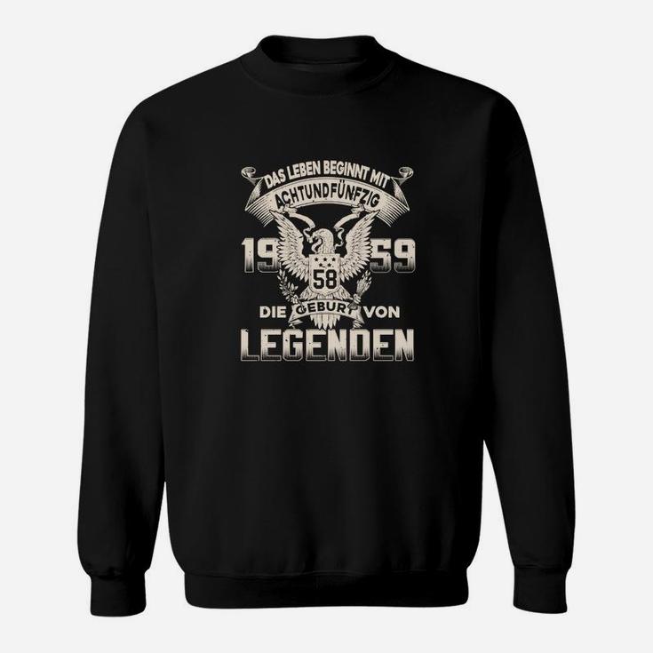 Personalisierbares Geburtstags-Sweatshirt 'Legenden 1958', Jahrgangsadler Design