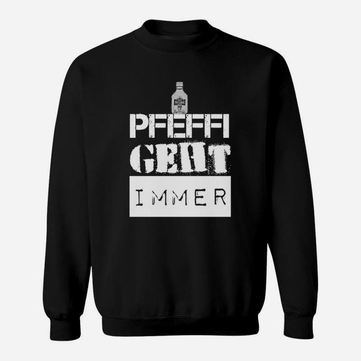 Pfeffi Geht Immer Schwarzes Sweatshirt, Flaschen-Motiv Tee