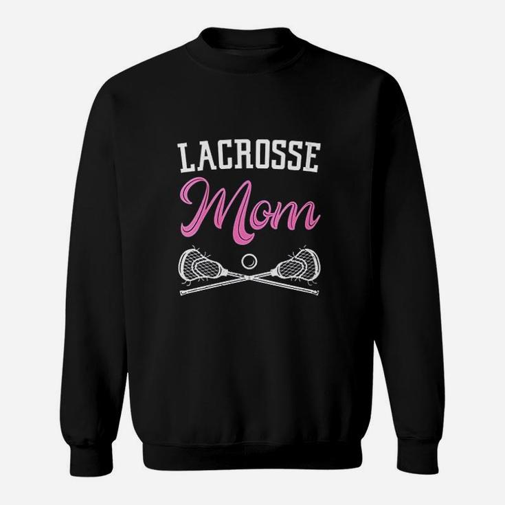 Pink Lacrosse Mom Lax Sticks Gift For Sons Game Day Sweat Shirt