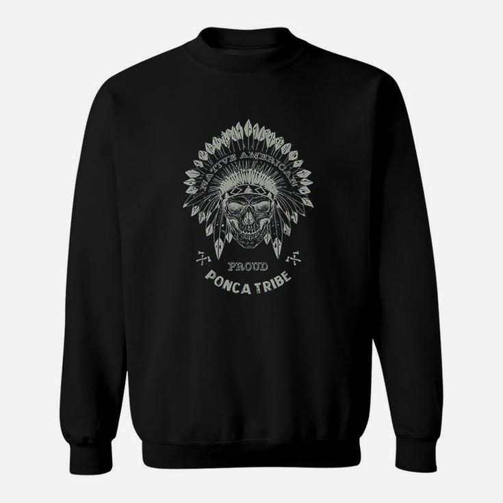 Ponca Tribe Native American Indian Respect Skull Design Sweat Shirt