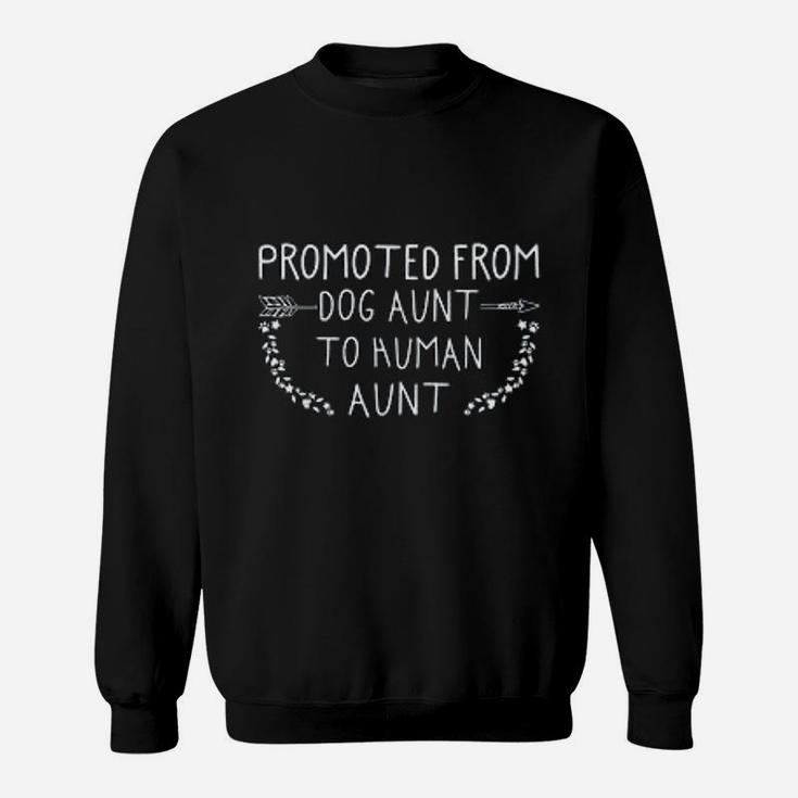 Promoted From Dog Aunt To Human Aunt Gift Aunty Funny Auntie Sweat Shirt