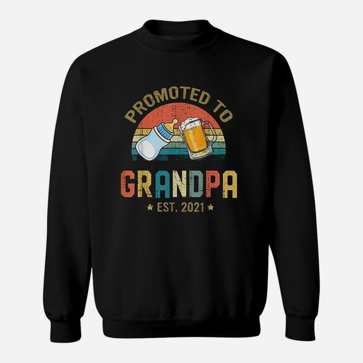 Promoted To Grandpa Est 2021 Vintage Fathers Day Sweat Shirt