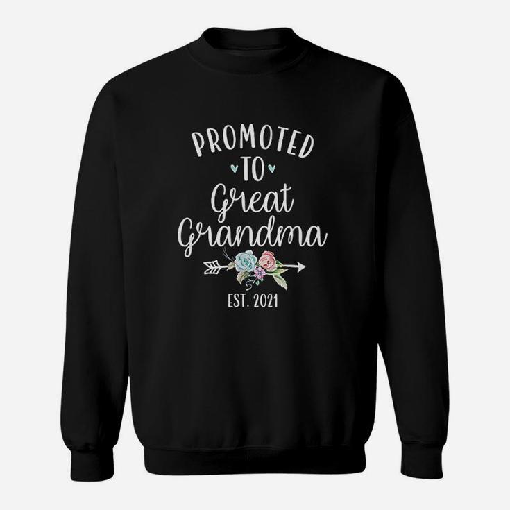 Promoted To Great Grandma 2021 Pregnancy Reveal Gift Sweat Shirt