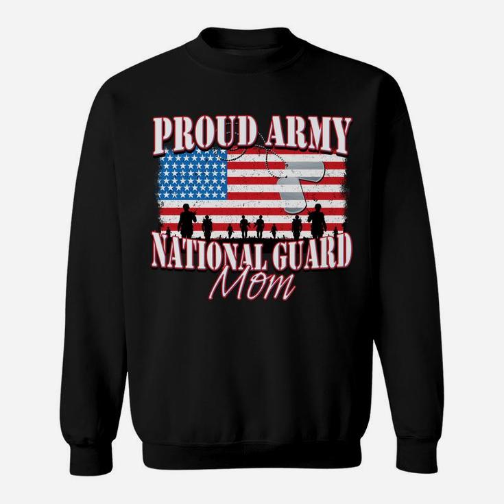 Proud Army National Guard Mom Dog Tag Flag Mothers Day Sweat Shirt