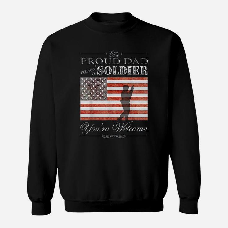 Proud Military Dad American Flag Sweat Shirt