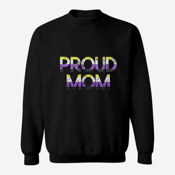 Proud Mom Nonbinary Pride Flag Lgbt Mothers Day Sweat Shirt