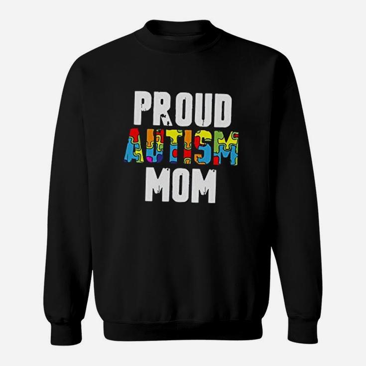 Proud Mom Off Shoulder Awareness Mom Gifts Sweat Shirt