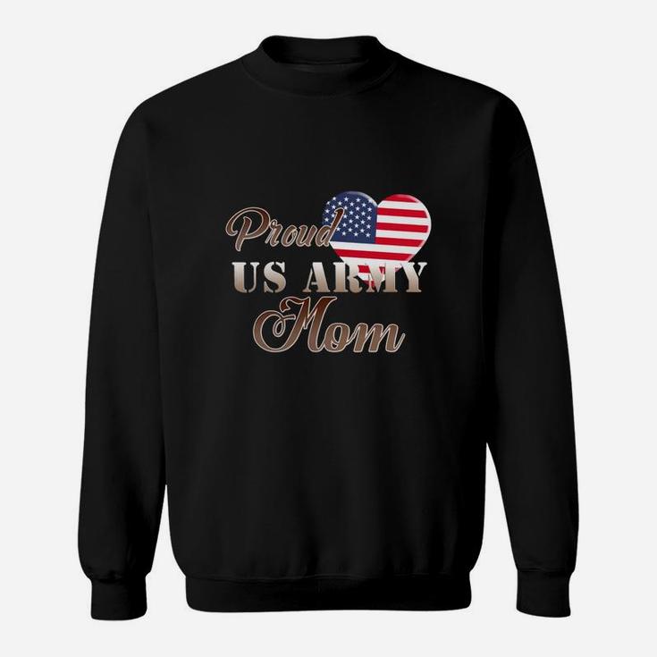 Proud Us Army Mom Shirt - Army Mom Patriotic Heart Sweat Shirt