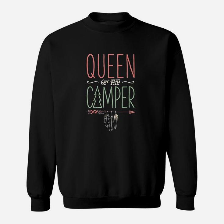 Queen Of The Camper Outdoor Camping Camper Girls Sweatshirt