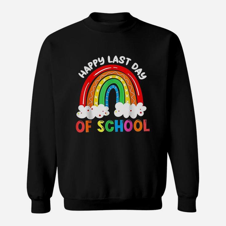Rainbow Happy Last Day Of School Teacher Boys Girls Kids Sweat Shirt