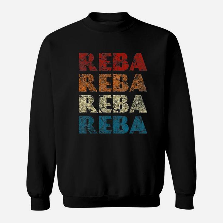 Reba Vintage Wordmark Pattern Retro Style Sweat Shirt