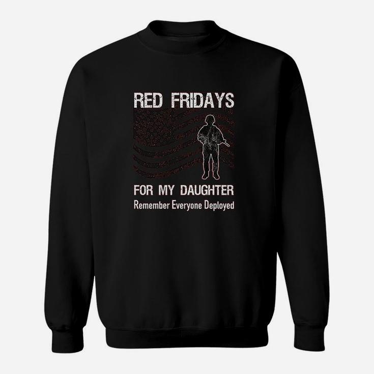 Red Friday Military Daughter Flag Deployed Sweat Shirt