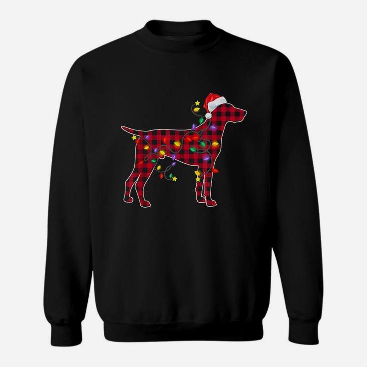 Red Plaid German Shorthaired Pointer Dog Christmas Sweat Shirt