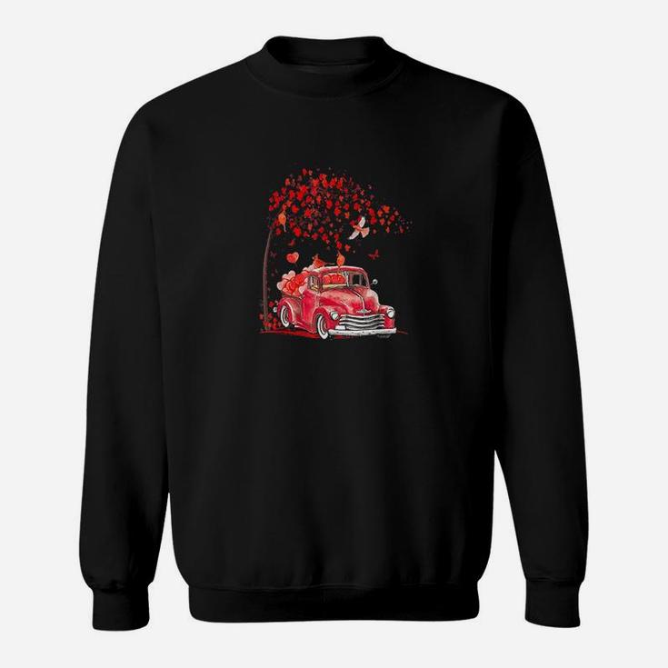 Red Truck Happy Valentines Day Cute Couple Matching Sweat Shirt