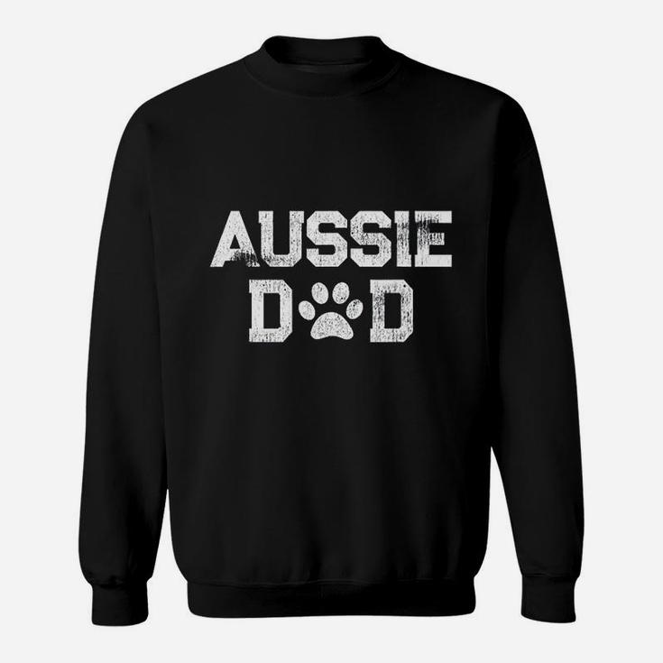 Retro Aussie Dad Paw Print Australian Shepherd Dog Gift Sweat Shirt