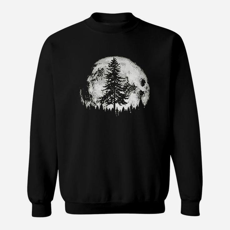 Retro Full Moon N Minimalist Pine Tree Vintage Graphic Sweat Shirt