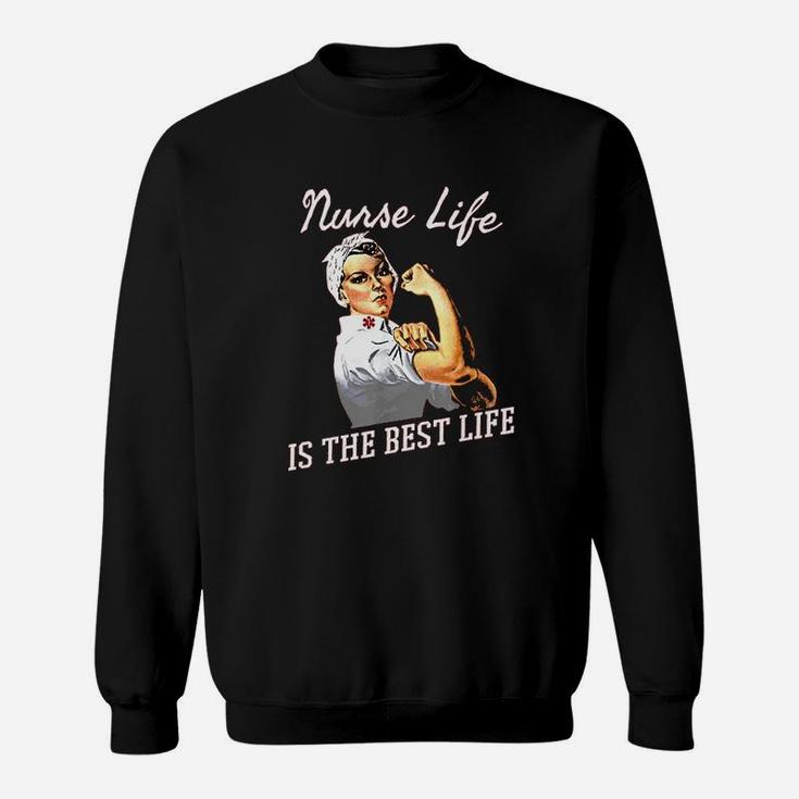 Retro Nurse Life Cute Rosie Riveter Nurse Sweat Shirt