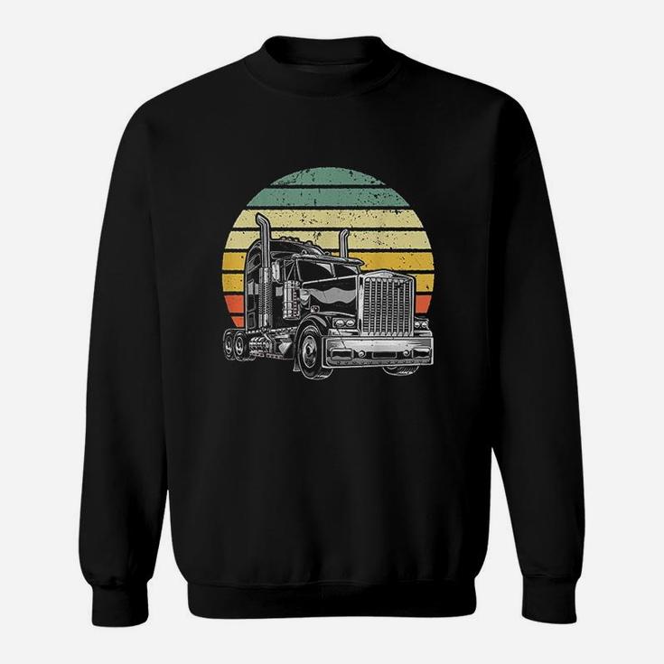 Retro Vintage Trucker Big Rig Semi Trailer Truck Driver Gift Sweat Shirt