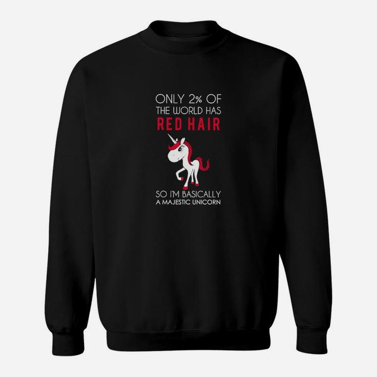 Rothaarige Unicorn Majestic Hemd Sweatshirt