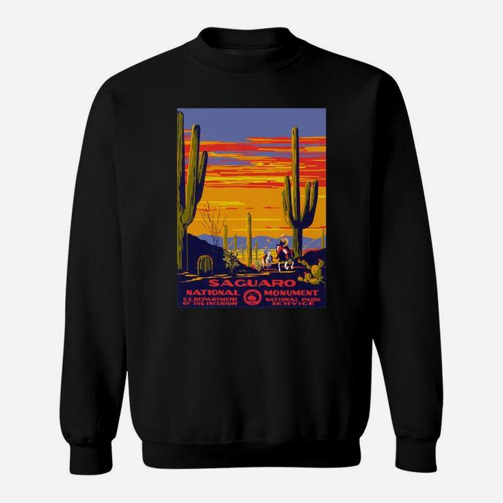 Saguaro National Park Vintage Travel Poster Womens Relaxed Fit Tshirt Christmas Ugly Sweater Sweat Shirt