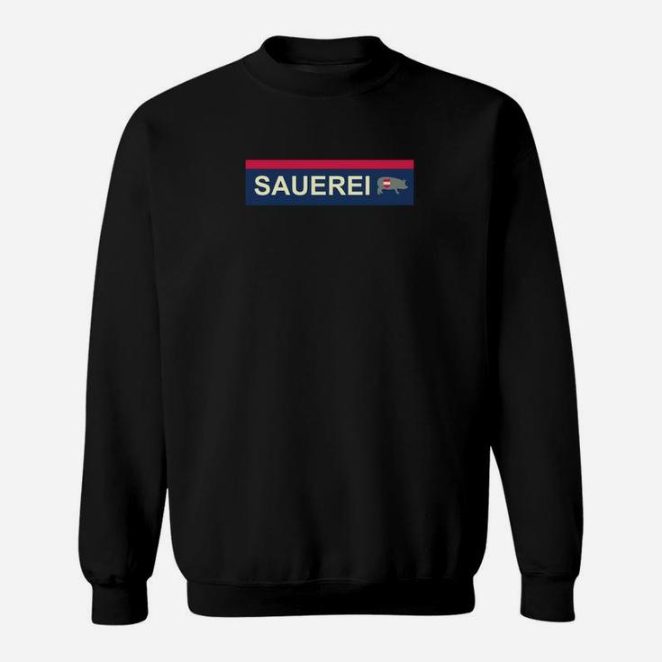 Sauerei Kennzeichen-Design Schwarzes Sweatshirt, Ausgefallenes Oberteil