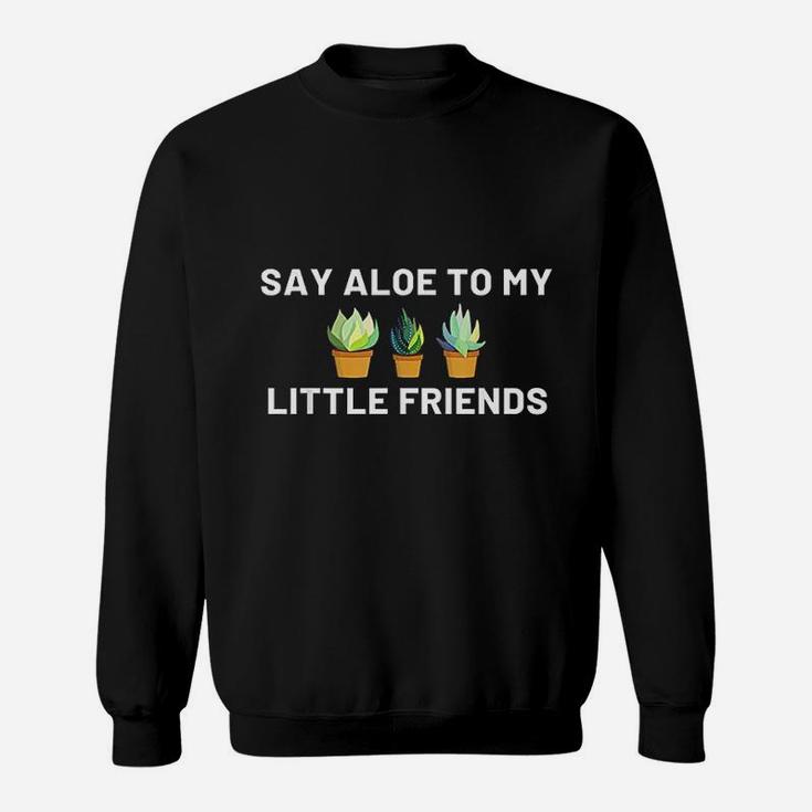 Say Aloe To My Little Friends Cactus Funny Succulent Gift Sweatshirt