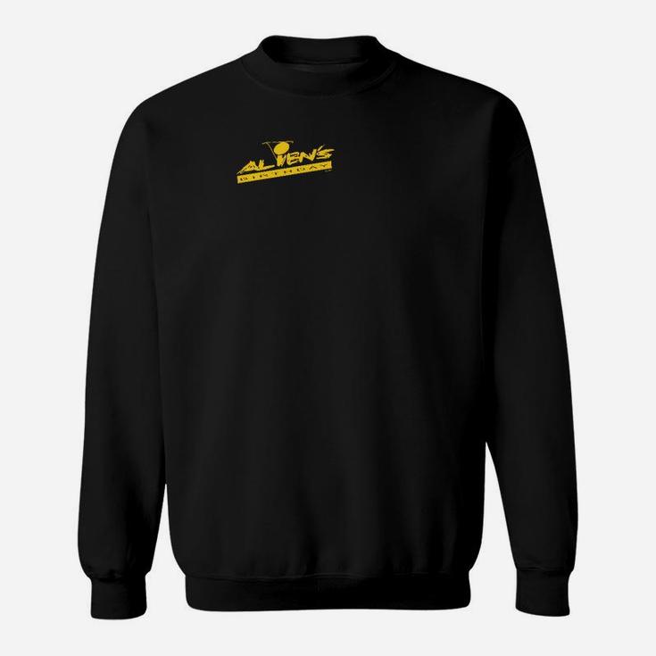 Schwarz Sportliches Herren Sweatshirt mit Gelbem Logo