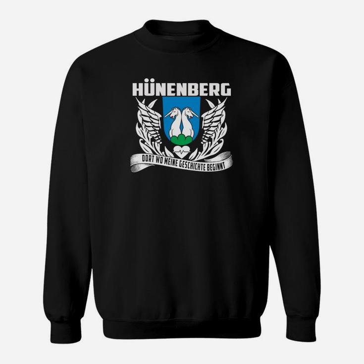 Schwarzes Adler Sweatshirt Hünenberg Motiv - Heimat Stolz Design