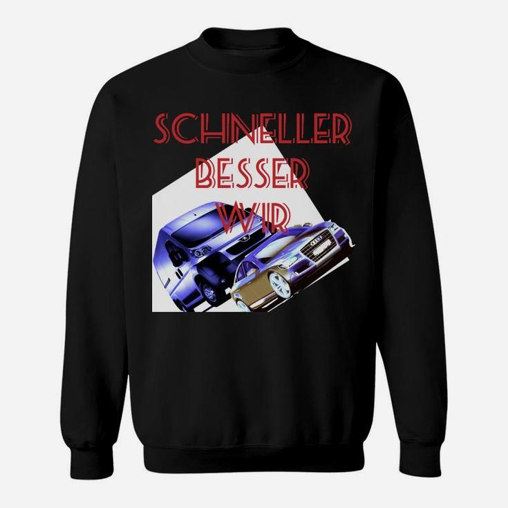 Schwarzes Auto Motiv Sweatshirt für Herren, Schneller Besser Wütend