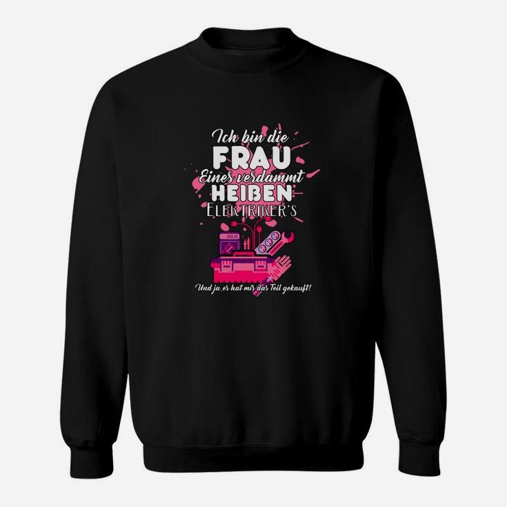 Schwarzes Feuerwehr Damen Sweatshirt mit Aufschrift