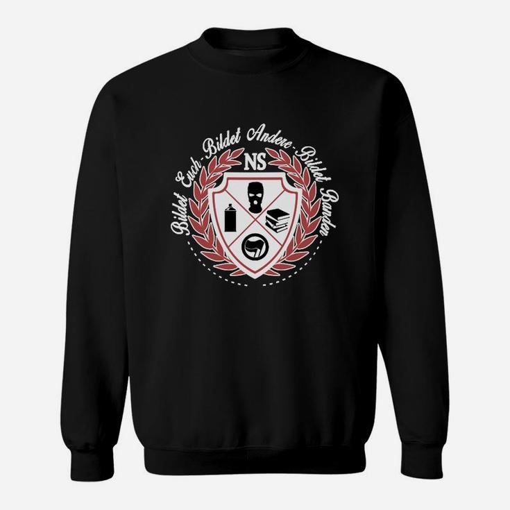 Schwarzes Herren Sweatshirt mit Wappen & Kartenmotiv, Personalisiert