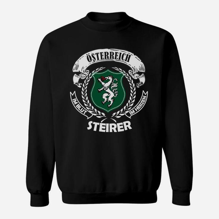 Schwarzes Steirer Wappen Sweatshirt für Herren mit Österreich-Print