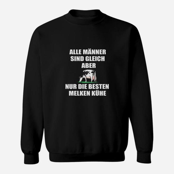 Schwarzes Sweatshirt Beste Männer Melken Kühe, Lustiges Bauer Sweatshirt