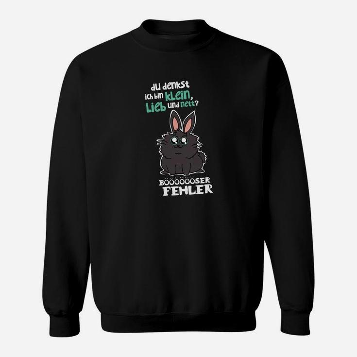 Schwarzes Sweatshirt Klein Aber Oho mit freches Häschen-Motiv