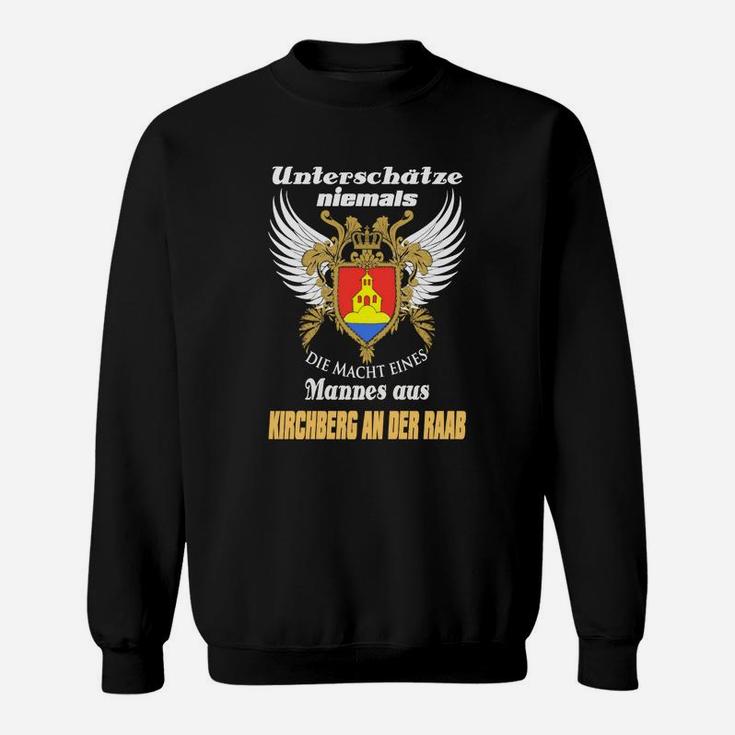 Schwarzes Sweatshirt mit Adler-Motiv, Spruch Kirchberg an der Raab