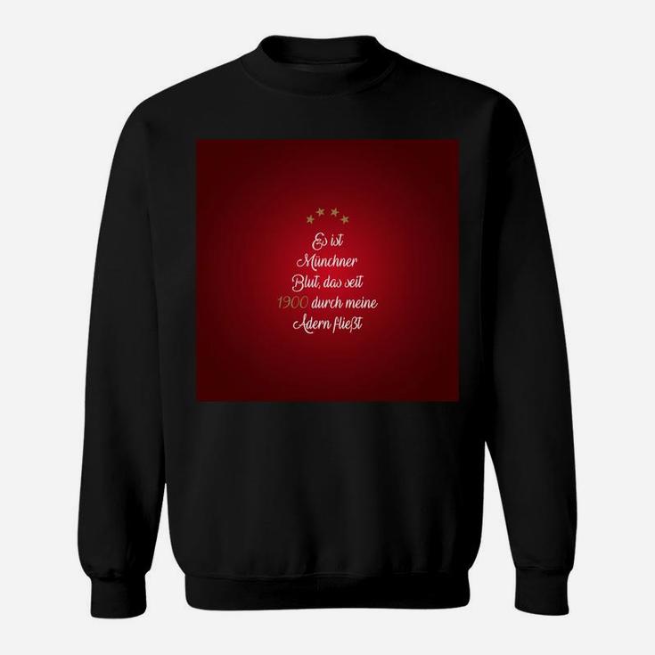 Schwarzes Sweatshirt mit deutschem Liebeszitat, Rotes Design