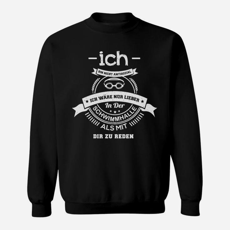 Schwarzes Sweatshirt mit Lustigem Spruch & Brillenmotiv, Spaßiges Herren Sweatshirt