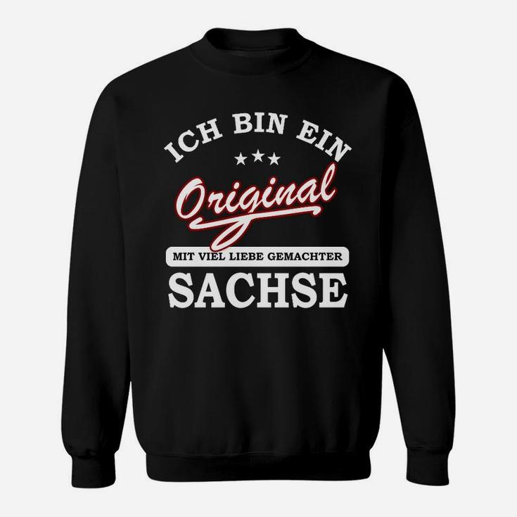 Schwarzes Sweatshirt Original Sachse mit Liebe gemacht, Unisex