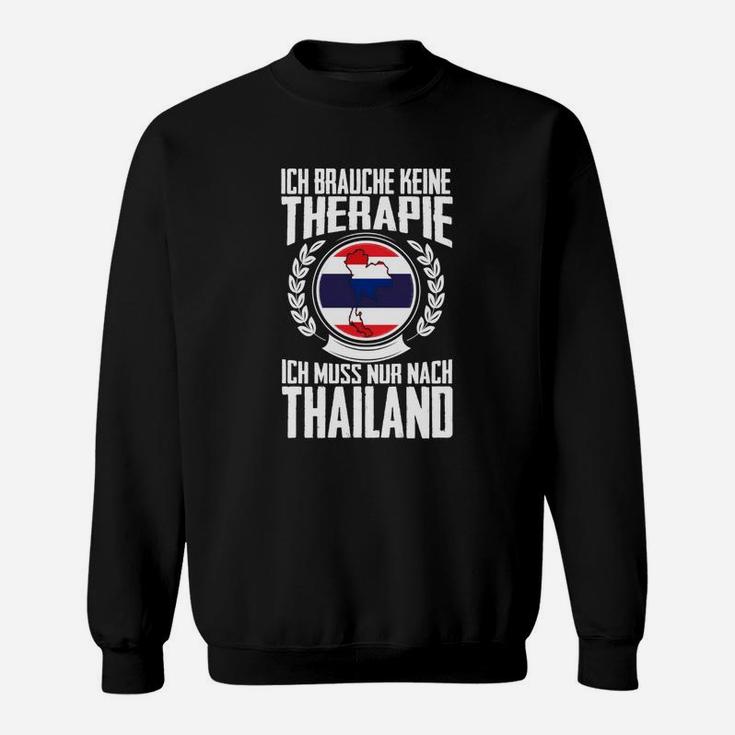 Schwarzes Thailand Reise Spruch Sweatshirt mit Flaggen-Design